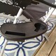 image 2 of Set of 2 Black Plastic Cupholder Side Tray for Garden Gravity Chairs
