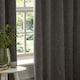 image 4 of Paoletti Galaxy Fully Lined Chenille Eyelet Curtain Pair, 168cm width x 183cm drop | Grey | Charcoal | 1
