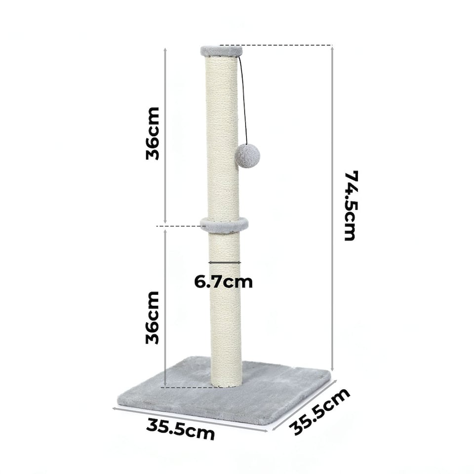 image 1 of Skylos Cat Tree Scratching Post Wooden Furniture Stand with Ball Toy