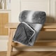 image 2 of OHS Faux Fur Striped Patterned Blanket Throw, 125x150cm - Grey