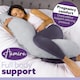image 6 of Aamira Light Grey Pregnancy Maternity Pillow, 145x25x25cm L Shaped Memory Foam | Grey | Grey | Standard | 1