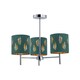 image 1 of Brea - Chrome 3 Light Fitting with Dark Green Fern Shades | Chrome | Green | 1