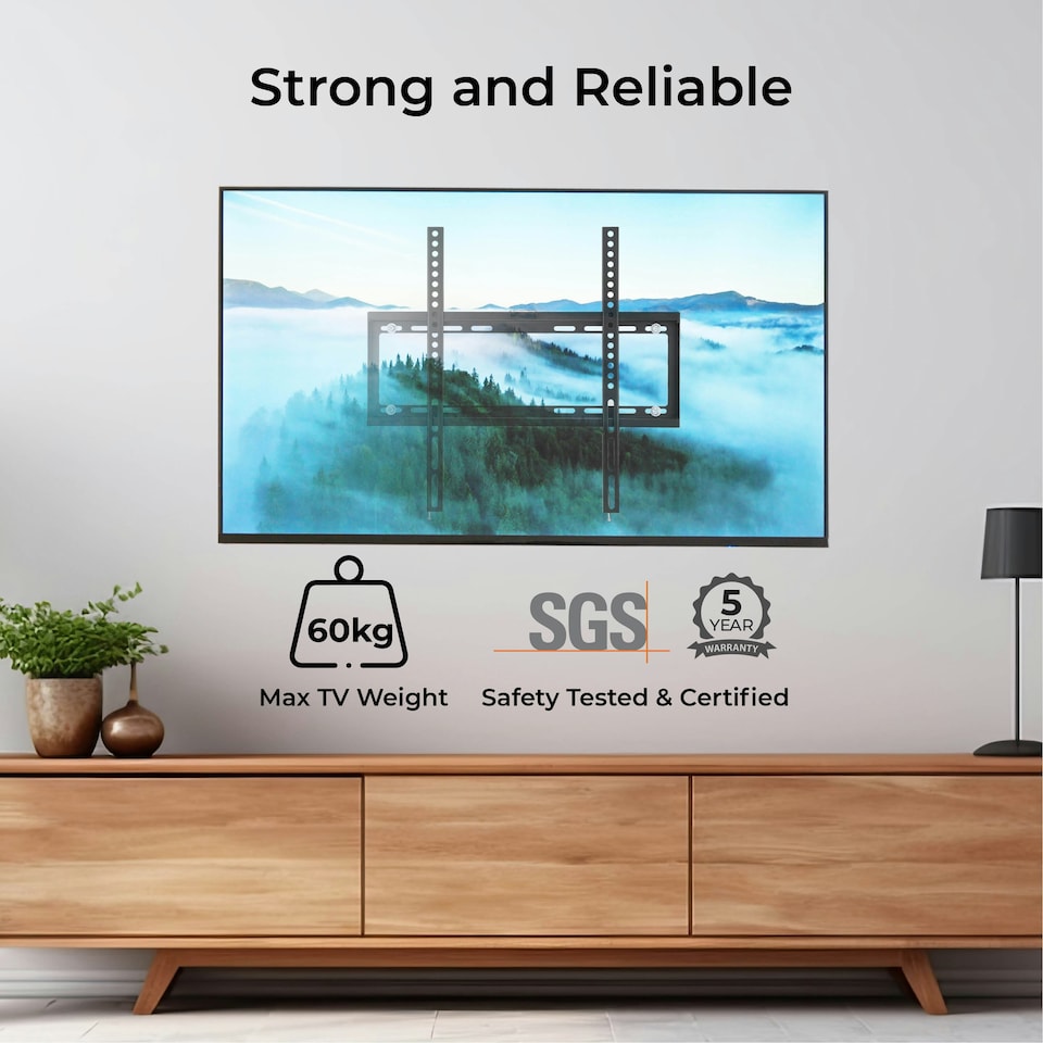image 1 of Ross Flat to Wall TV Wall Mount 32-70” 200x200mm to 400x400mm 60kg Hold