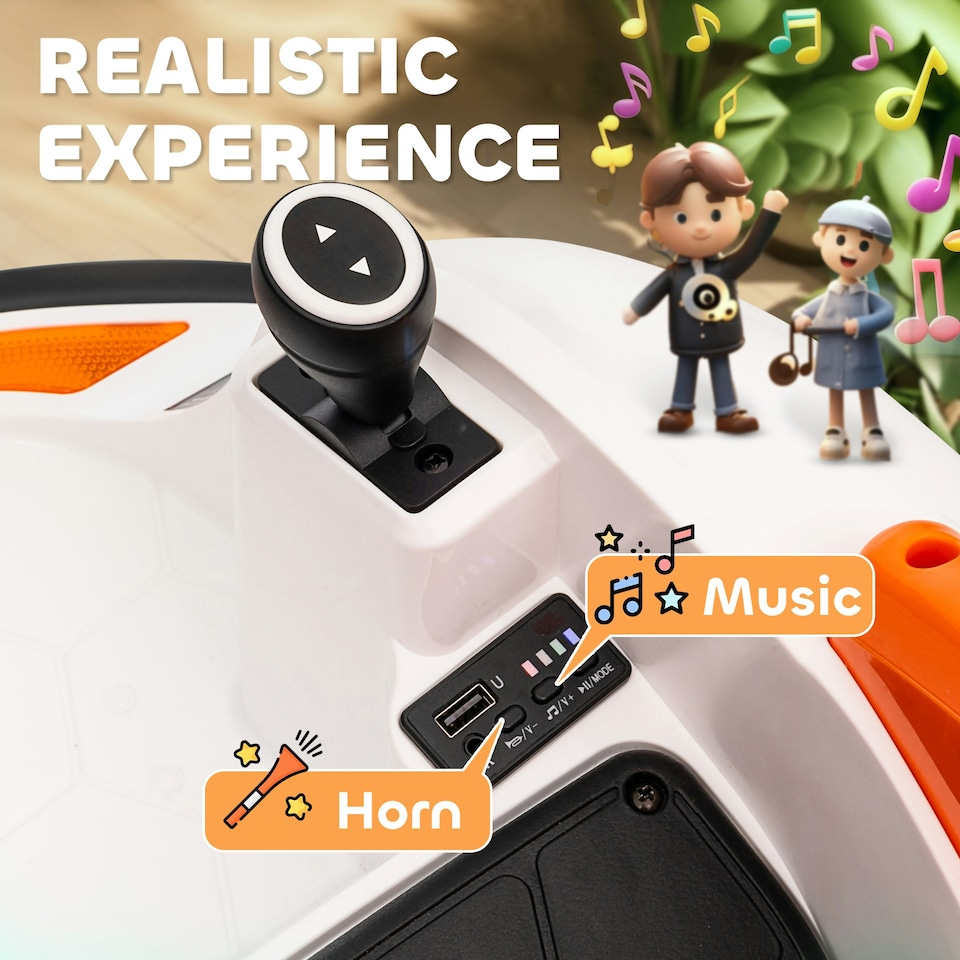image 1 of AIYAPLAY 360° Rotation 12V Kids Bumper Car w/ Remote Control, Orange
