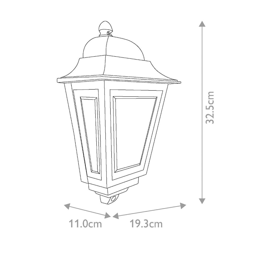 image 1 of Deco Lane 1 Light Half Outdoor Wall Lantern Bronze IP44