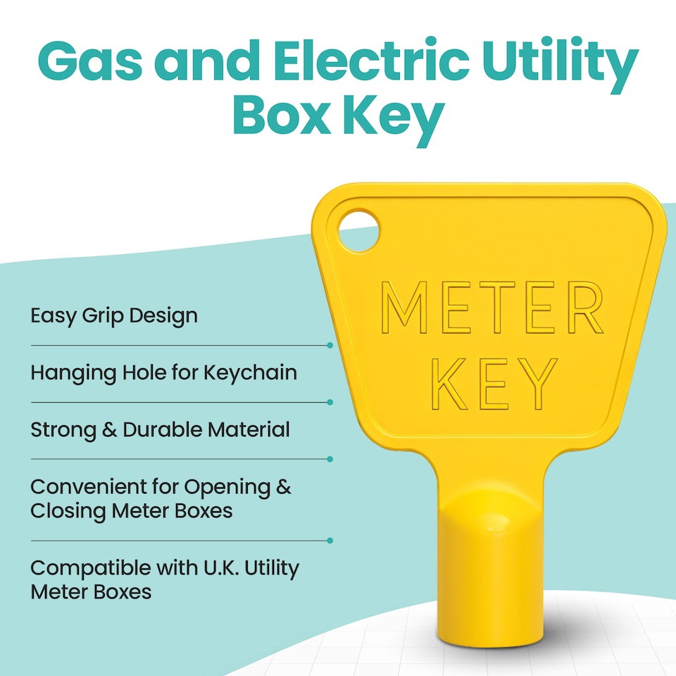 image 1 of Triangle Utility Key, Gas & Electric Meter Key with Triangular Socket - 4pcs