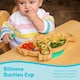 image 3 of Tiny Dining Bamboo Dinosaur Baby Weaning Plate & Fork Set - Green