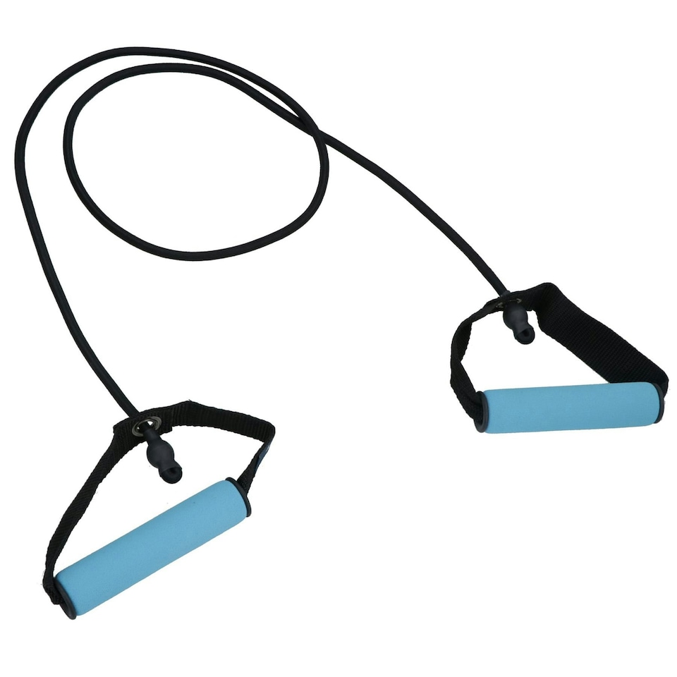 image 1 of Light Resistance Tube Bands with Handles Yoga Gym Workout Fitness Exercise