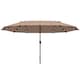 image 9 of Outsunny 4.4m Double-Sided Sun Umbrella Patio Parasol Solar Lights Khaki