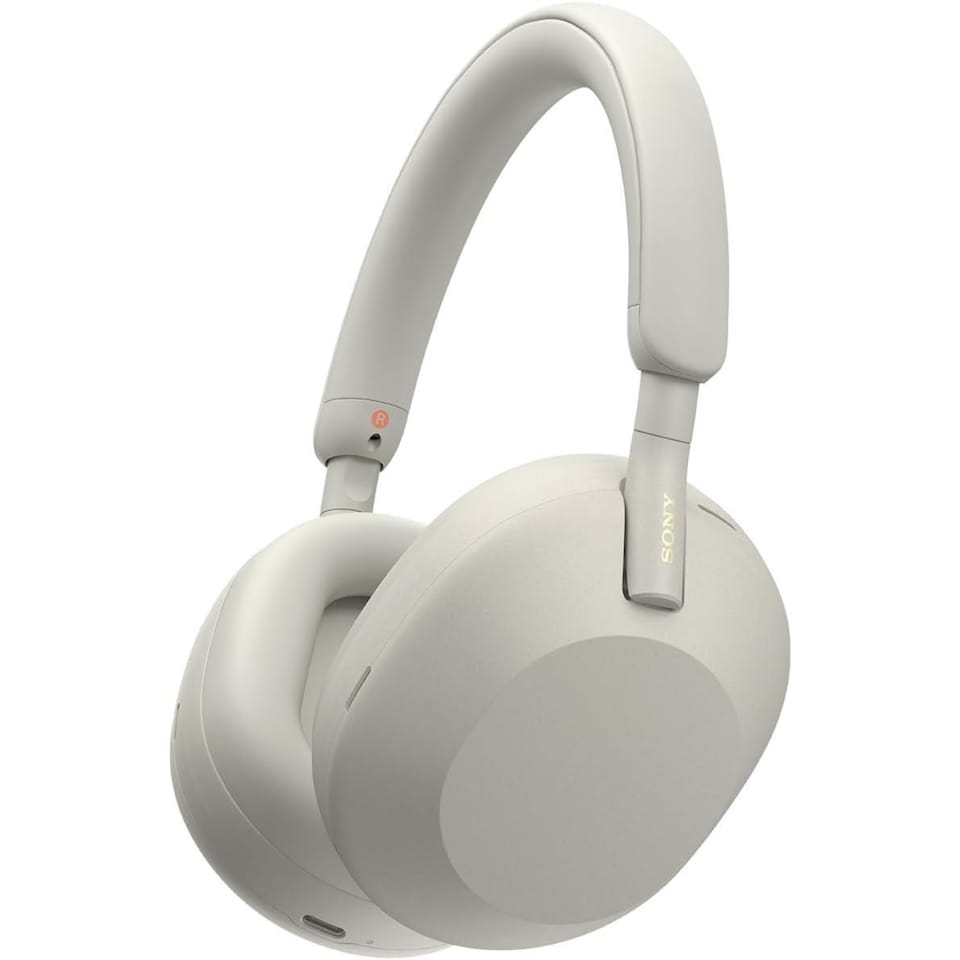 image 1 of Sony WH-1000XM5 Wireless Noise Cancelling Headphones Silver Hard Case