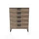 image 3 of Beijing 5 Drawer Chest of Drawers in Vintage Oak (Ready Assembled) | Brown | Vintage Oak