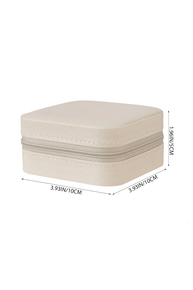 image 1 of Living and Home Portable Jewelry Organizer Box with Multiple Compartments-White | White
