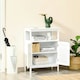 image 5 of kleankin Wooden Bathroom Floor Cabinet with Door Corner Storage Oragnizer White