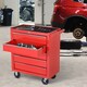 image 2 of DURHAND 5-Drawer Lockable Tool Storage Cabinet with Wheels, Handle, 2 Keys, Steel Home Work DIY Workshop Chest, Garage Equipment Trolley, Red