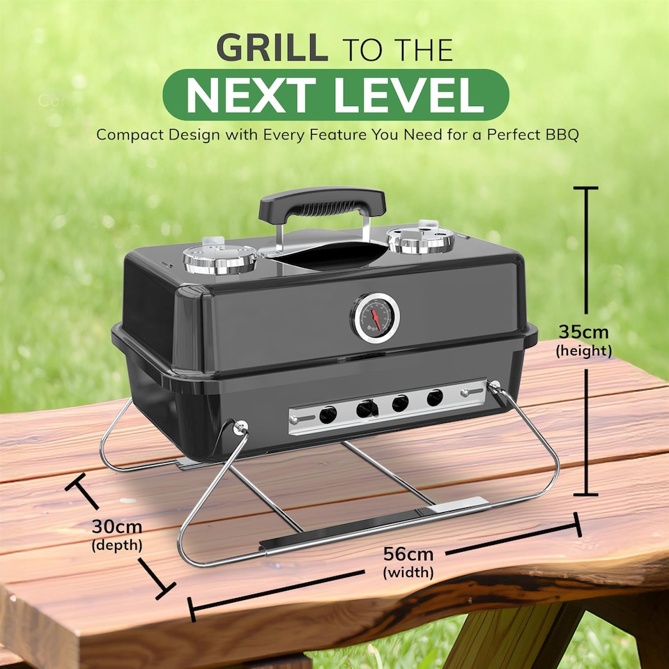 image 1 of House of Home Portable BBQ Charcoal Grill Ideal for Camping & Travel with Foldable Legs