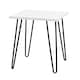 image 2 of Owen Retro End Table in White / Black Legs White | White