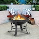 image 2 of Yaheetech Outdoor Fire Pit with Mesh Screen Cover Fire Poker Black
