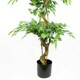 image 3 of 180cm Artificial Twisted Trunk Fruticosa Ficus Tree Triple Ball Topiary 1984 Leaves Gold Metal Planter