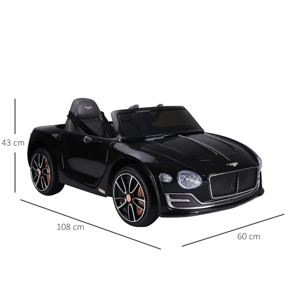 image 1 of HOMCOM Bentley GT Licensed 12V Electric Car for Kids, Kid's Electric Ride on with Remote Control, Ride on Car with LED Lights, Music, for 3-5 Years, Black
