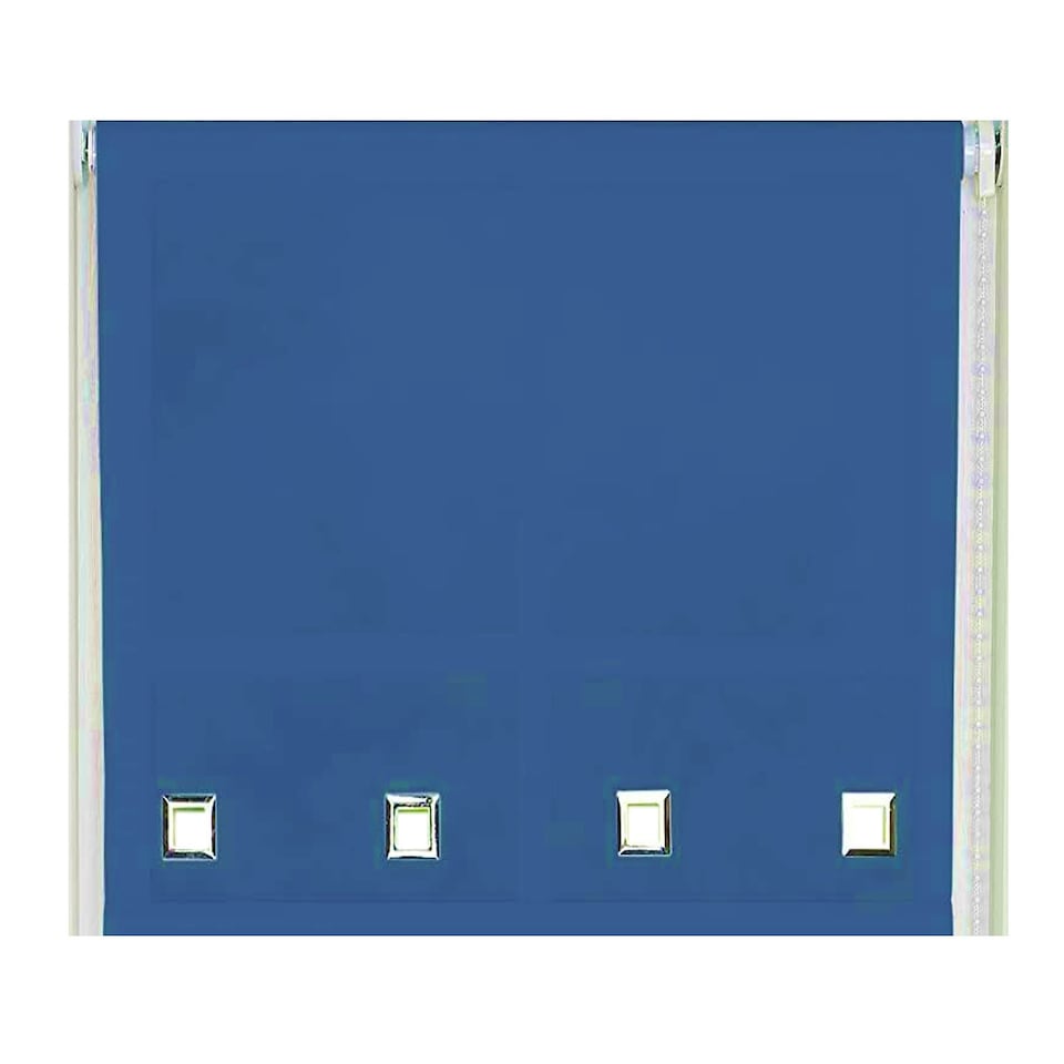 image 1 of 110cm Blue Square Eyelet Edge Roller Blind | Blue | Blue