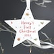 image 5 of Personalised First Christmas Wooden Star Decoration