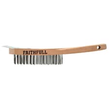 Faithfull Lightweight Scratch Brush With Scraper, Four Row - Multi Colour - Four Row Multi
