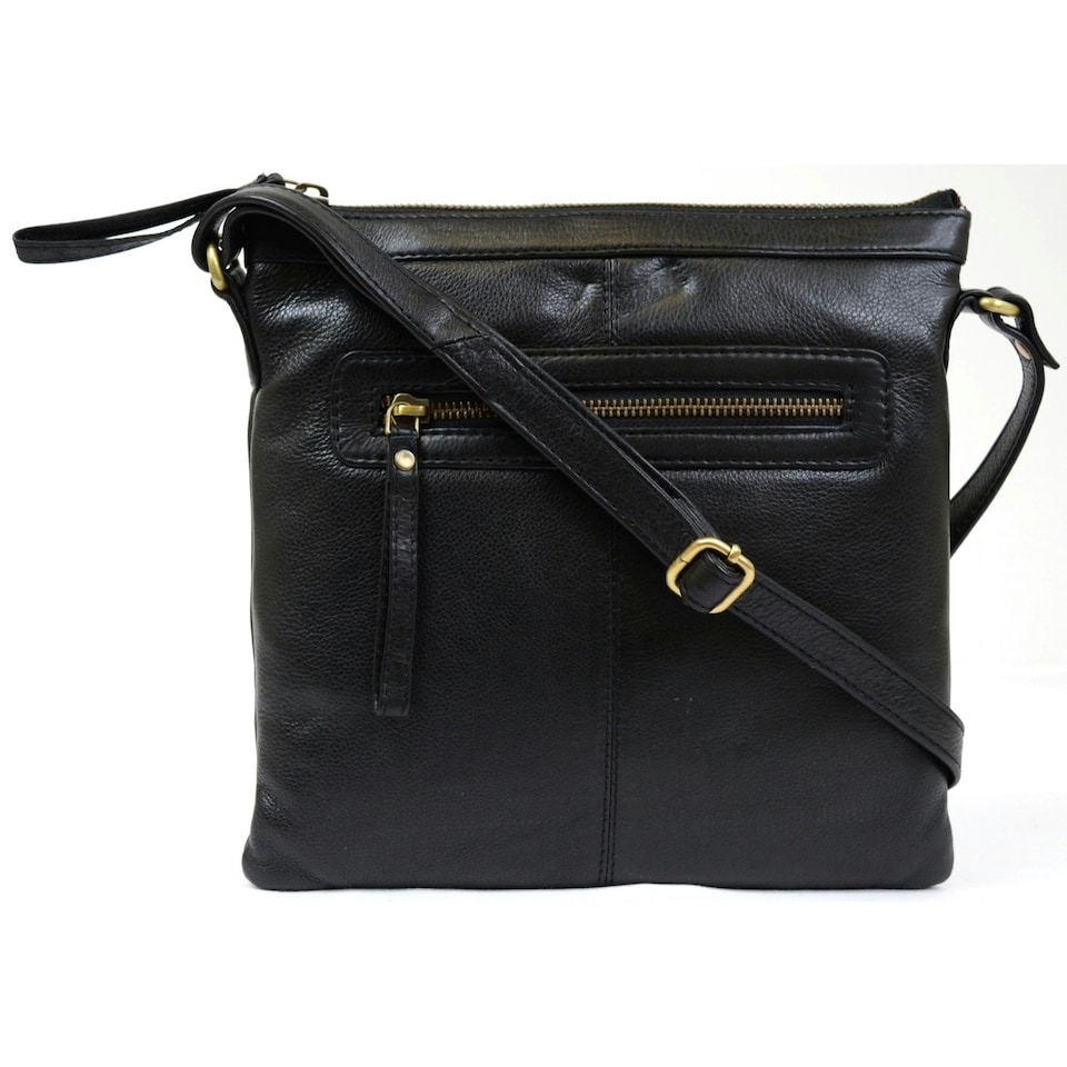 image 1 of Butter Soft Premium Leather Cross Body Bag, Adjustable Shoulder Strap Brown | Brown