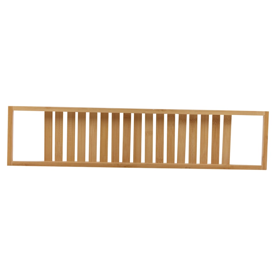 image 1 of Bamboo Bath Tub Caddy Tray Wooden Rack Shelf Organiser
