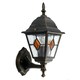 image 1 of Morecambe - Black with Brushed Gold IP44 Outdoor Wall Light | Black | Clear | 1