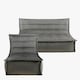 image 3 of icon Kota Velvet XL Bean Bag Sofa & Lounger Set Grey Bean Bag Chair Grey