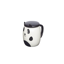 KitchenCraft Painted Ceramic Novelty Panda Mug with Lid | Black