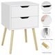 image 4 of Yaheetech Set of 2 End Tables with Pine Wood Legs White