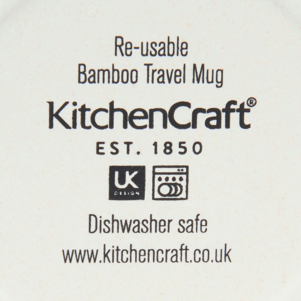 image 1 of KitchenCraft 410ml Bamboo A to Z Letter "A" Reuseable Mug Multi