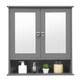 image 5 of COSTWAY Wall Mounted Bathroom Mirror Cabinet Storage Grey Grey