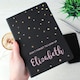 image 1 of Personalised Starry Black Hardback Notebook