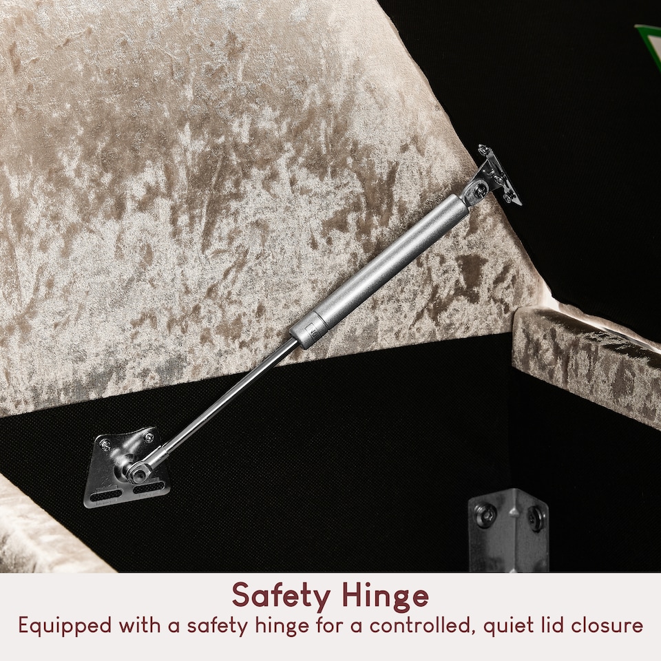 image 1 of Vida Designs Seville Storage Ottoman Bedroom Hallway Chest Bench, Crushed Velvet Champagne | Yellow | Champagne