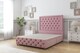image 1 of Sloomy Vienna Pink Plush Divan Bed Base No Drawers With 54 Inch Floor Standing Headboard & 12 Inch Matching Footboard | Pink | Pink | King | 1