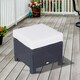 image 8 of Outsunny Rattan Footstool Wicker Ottoman w/ Padded Seat for Backyard Garden