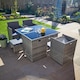 image 8 of 9 Piece Cube Rattan Garden Furniture Set 4 Chairs 4 Footstool Chairs & Table
