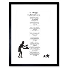 To A Haggis Robert Burns Scotland Edinburgh 12x16" Framed Wall Art Print