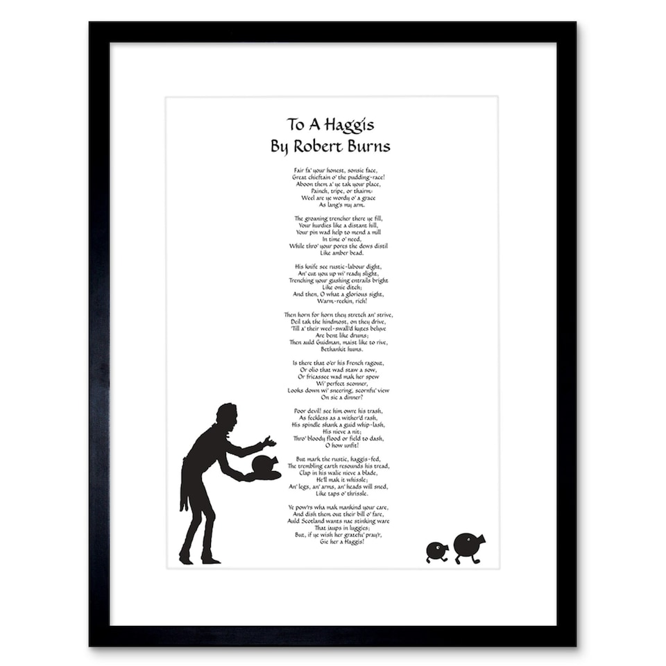 image 1 of To A Haggis Robert Burns Scotland Edinburgh 12x16" Framed Wall Art Print