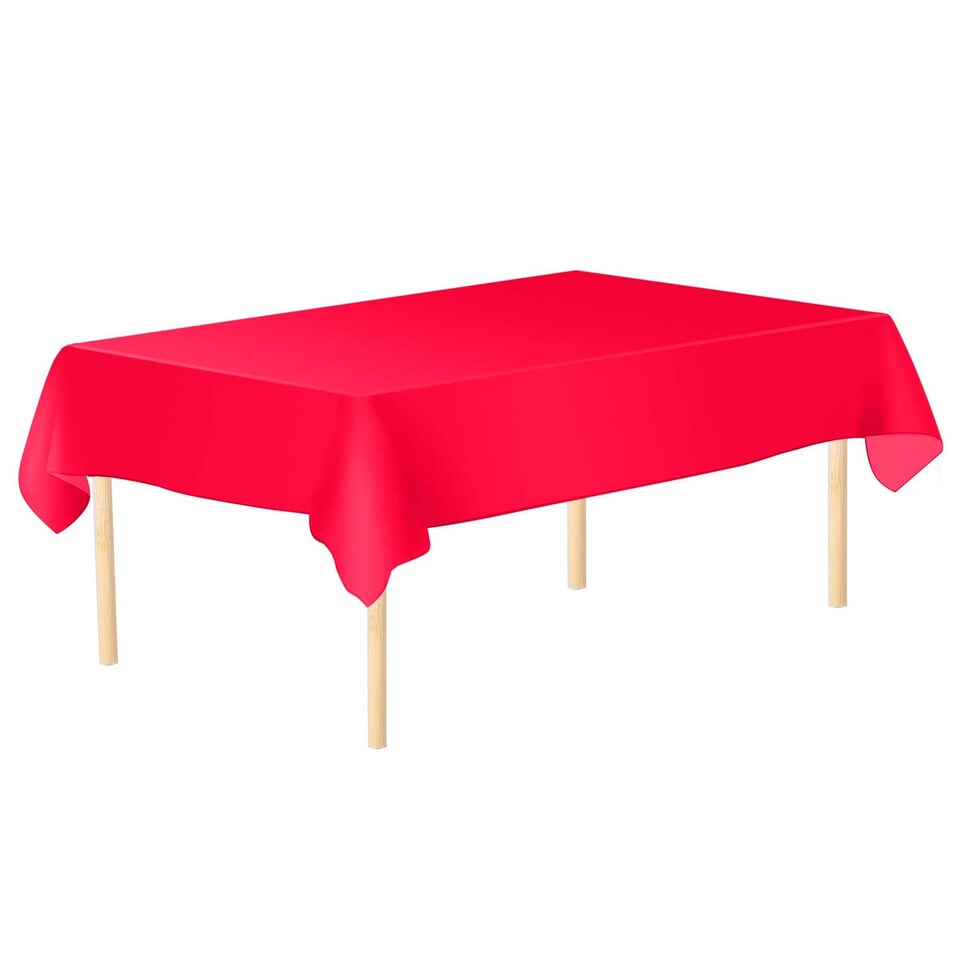 image 1 of Disposable Plastic Table Cover, Table Liner - 54" x 108"