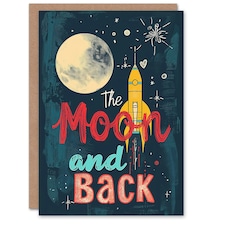 Mothers Day Card Love You Moon Back Mum Card