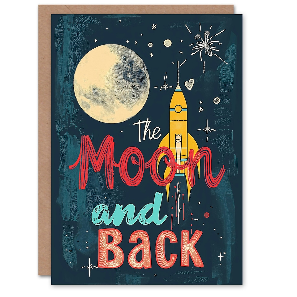 image 1 of Mothers Day Card Love You Moon Back Mum Card