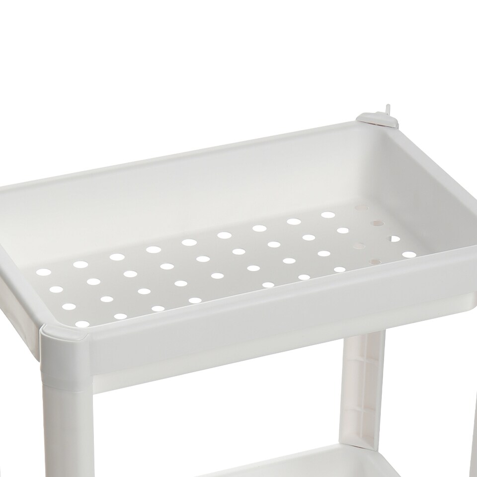 image 1 of Living and Home 4-Tier Multifunction Plastic Storage Rack for Kitchen or Bathroom | White | 4 Tier