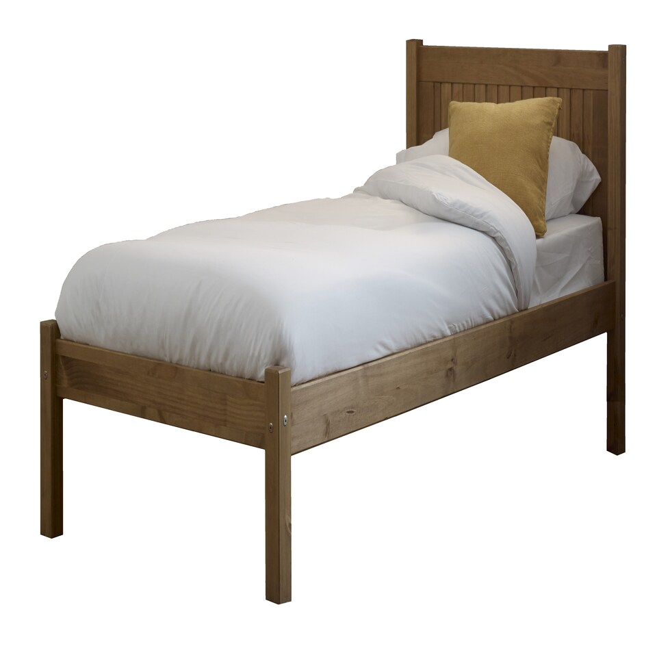 image 1 of 4ft Small Double Antique honey pine,wood,wooden low foot end,solid panel bed frame.Shaker style