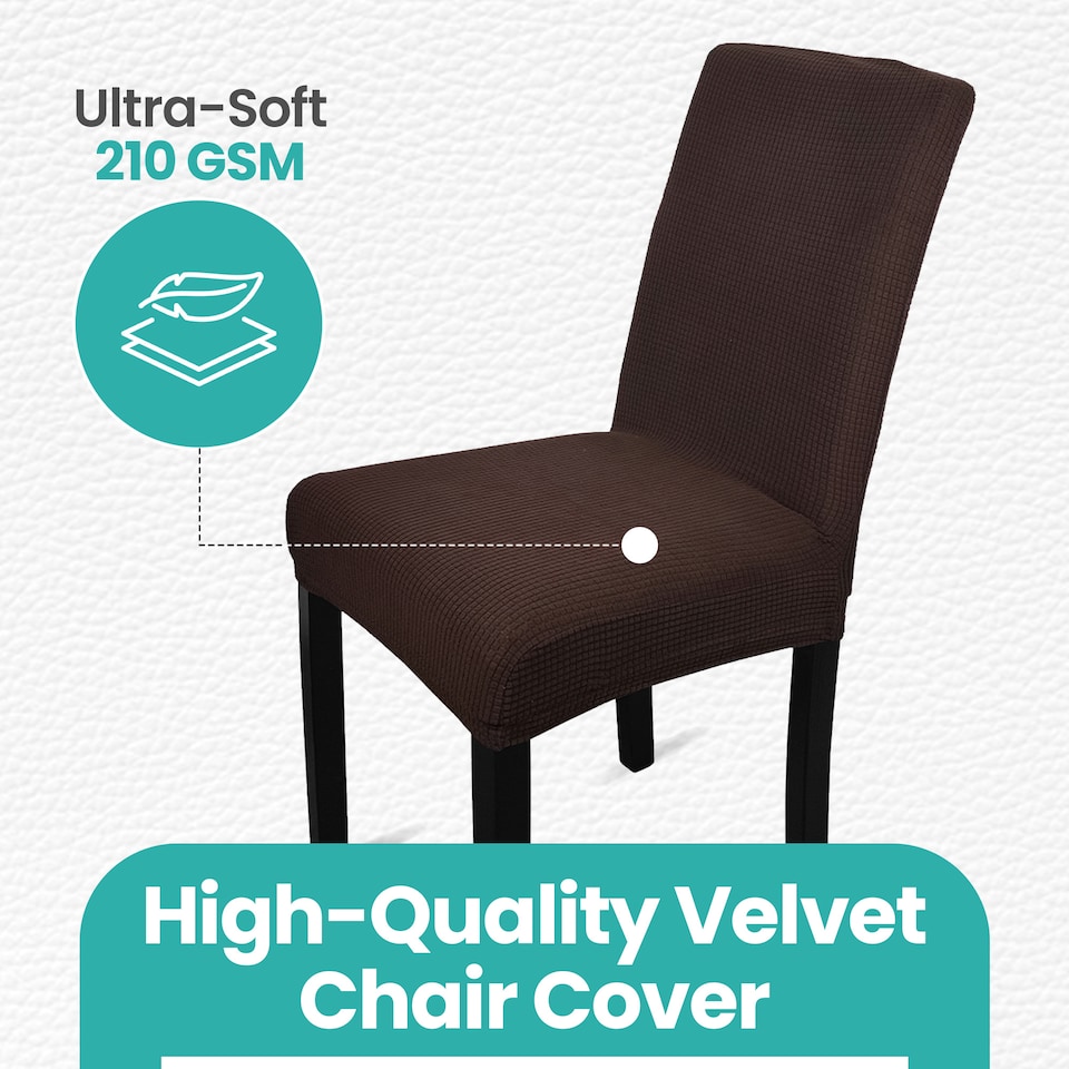 image 1 of Velvet Stretch Chair Covers, Spandex Dining Chair Slipcovers