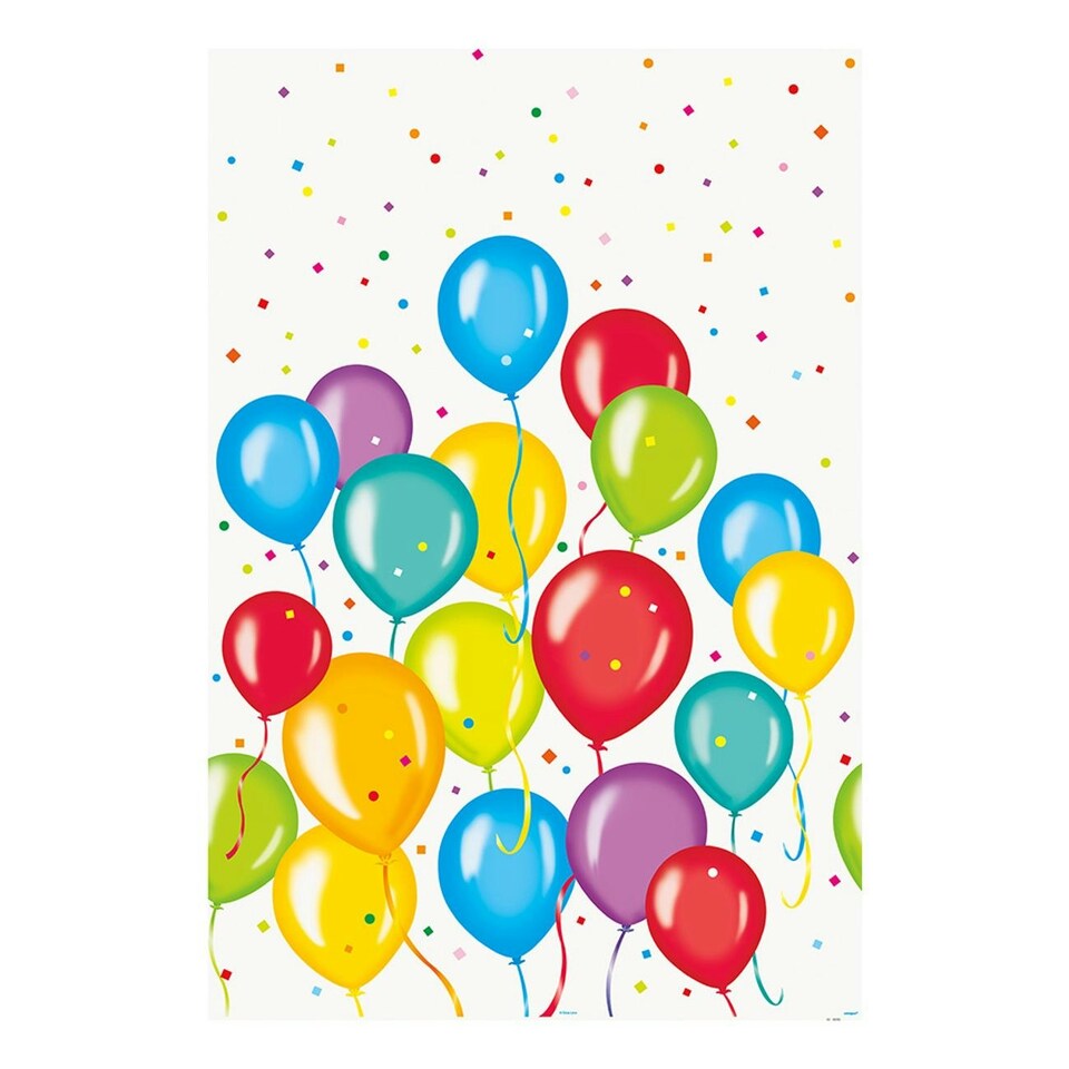 Unique Party Plastic Balloon Birthday Party Table Cover - Multicoloured - One Size
