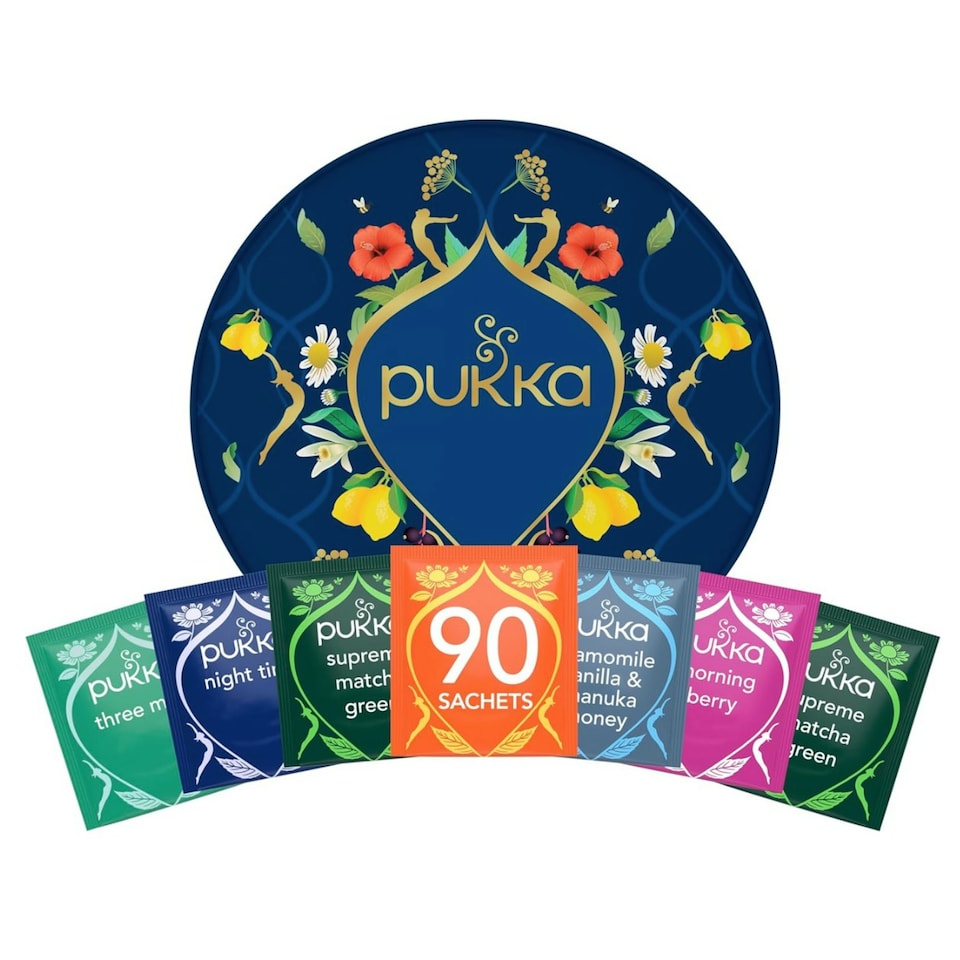 image 1 of Pukka Herbs Luxury Organic Herbal Tea Gift Set, 90 Teabags, 6 Distinct Flavours