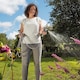 image 2 of Easy Hose Stainless Steel Garden Water Hosepipe Rust Proof & Tangle Free with Hand Held Spray Nozzle (75ft) | Silver